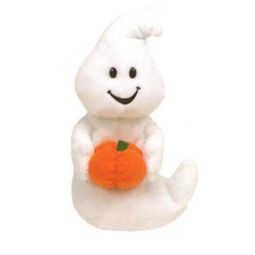 TY Beanie Baby - SPOOKY the Ghost with Pumpkin (7 inch)