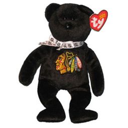 TY Beanie Baby - STANLEY the Bear (BLACK) (Chicago Blackhawks Limited Edition) (8.5 inch)