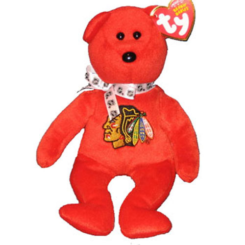 TY Beanie Baby - STANLEY the Bear (RED) (Chicago Blackhawks Limited Edition) (8.5 inch)