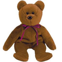 TY Beanie Baby - TEDDY the New Face Brown Bear (4th Gen Hang Tag) (8.5 inch)