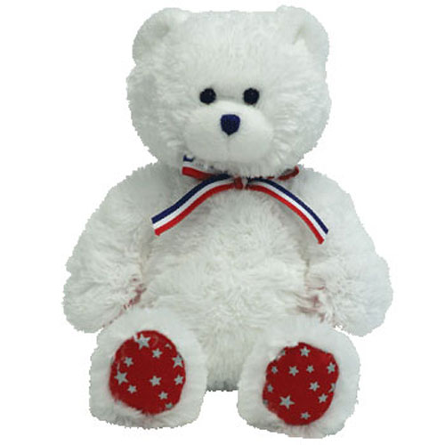 TY Beanie Baby - UNCLE SAM the Bear (White) (7.5 inch)