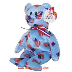 TY Beanie Baby - UNION the Bear (w/ USA Flag Nose) ( w/ Knott's Berry Farm Tag )