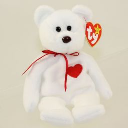 TY Beanie Baby - VALENTINO the BEAR (PVC Pellets Tush Tag & Spelling Error) MWMTs