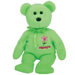 TY Beanie Baby - WASHINGTON RHODODENDRON the Bear (Show Exclusive) (8.5 inch)