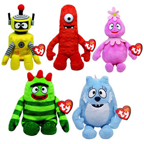 TY Beanie Babies - SET of 5 (Yo Gabba Gabba) (Brobee, Foofa, Muno, Plex & Toodee)