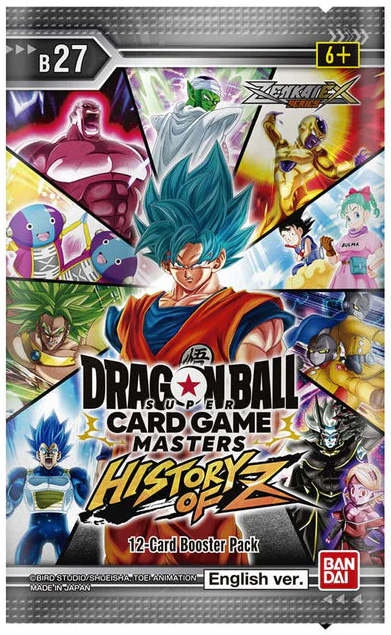 Bandai Dragon Ball Super Cards Zenkai Series Masters - History of Z B27 - BOOSTER PACK [12 Cards]