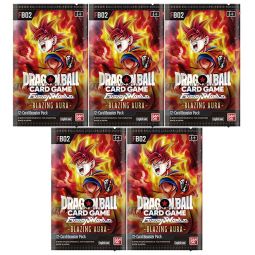 Bandai Dragon Ball Super Trading Cards - Fusion World Blazing Aura FB02 - PACKS [5 Pack Lot]