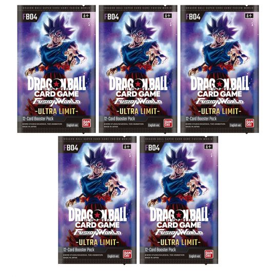 Bandai Dragon Ball Super Trading Cards - Fusion World Ultra Limit FB04 -  PACKS [5 Pack Lot]: BBToyStore.com - Toys, Plush, Trading Cards, Action  Figures & Games online retail store shop sale