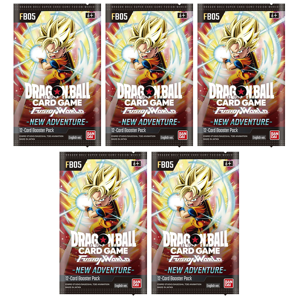 Bandai Dragon Ball Super Trading Cards - Fusion World New Adventure FB05 - PACKS [5 Pack Lot]