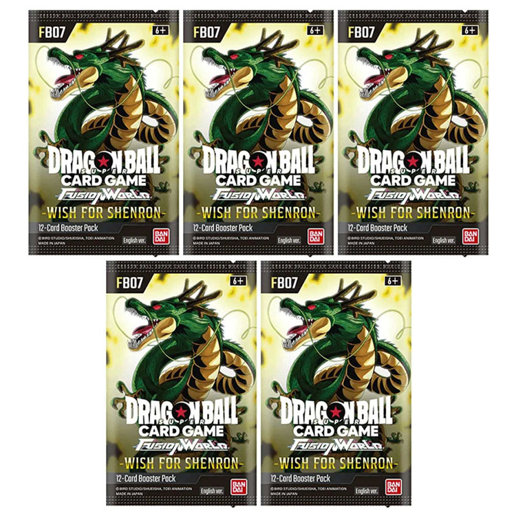 Bandai Dragon Ball Super Trading Cards - Fusion World Wish For Shenron FB07  - PACKS [5 Pack Lot]: BBToyStore.com - Toys, Plush, Trading Cards, Action  Figures & Games online retail store shop sale