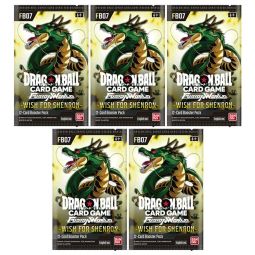Bandai Dragon Ball Super Trading Cards - Fusion World Wish For Shenron FB07 - PACKS [5 Pack Lot]