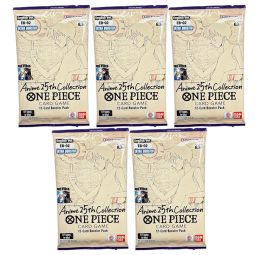 Bandai One Piece Trading Cards - Anime 25th Collection EB-02 - BOOSTER PACKS [5 Pack Lot]