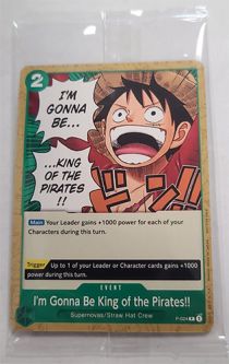 Bandai One Piece Trading Cards - P-024 I'M GONNA BE KING OF THE PIRATES!! (sealed promo)