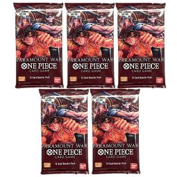 Bandai One Piece Trading Cards - Paramount War OP-02 - BOOSTER PACKS (5 Pack Lot)