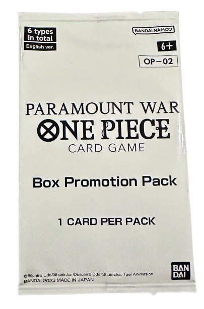 Bandai One Piece Trading Cards - Paramount War OP-02 - BOX  PROMOTION PACK (1 Card per pack)