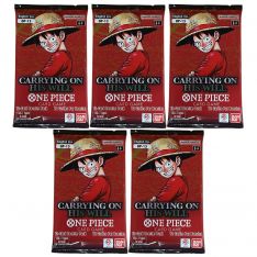 Bandai One Piece Trading Cards - Carrying On His Will OP-13 - BOOSTER PACKS [5 Pack Lot]