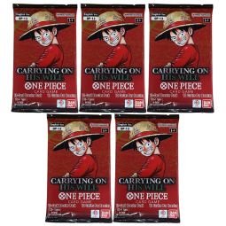 Bandai One Piece Trading Cards - Carrying On His Will OP-13 - BOOSTER PACKS [5 Pack Lot]