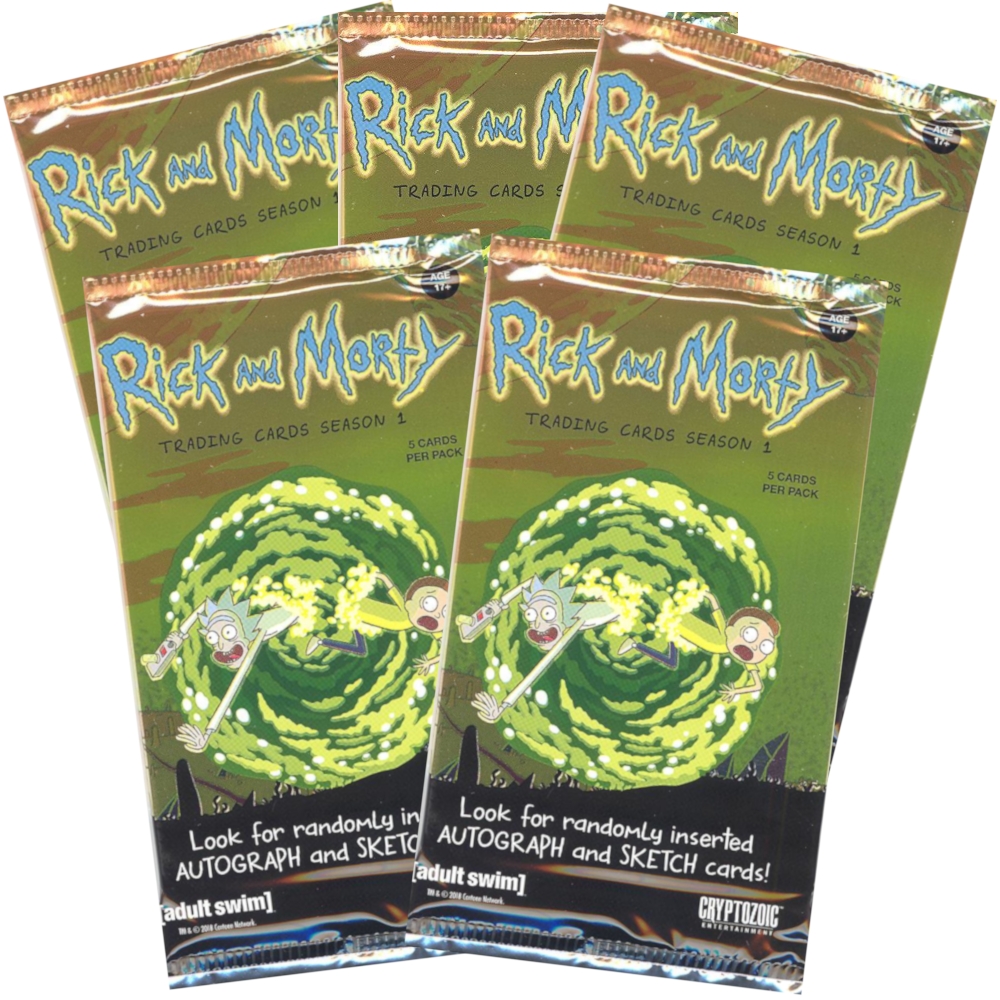 Cryptozoic Trading Cards - Rick & Morty Season 1 - BOOSTER PACKS (5 Pack Lot)