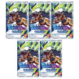 Digimon English Trading Card Game - Next Adventure BT07 - BOOSTER PACKS (5 Pack Lot)