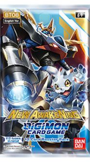 Digimon English Trading Card Game - New Awakening BT08 - BOOSTER PACK (12 Cards)