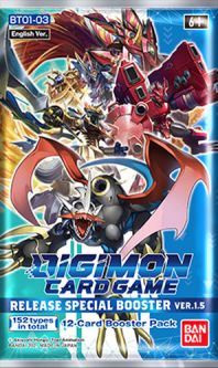Digimon English Trading Card Game - Release Special Booster V1.5 - PACK (12 Cards) BT01-03