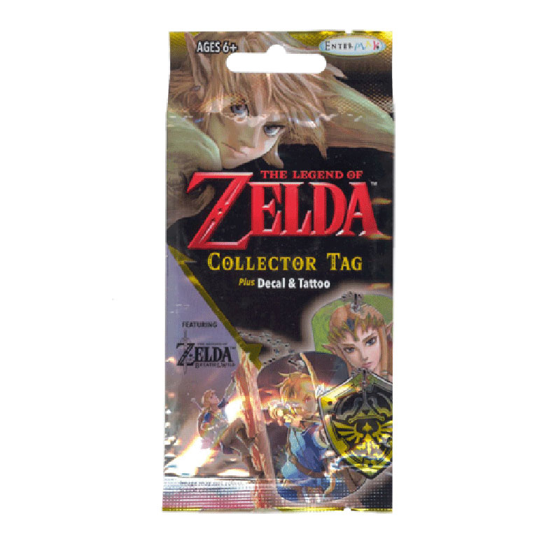 Enterplay - The Legend of Zelda Collector Dog Tags - PACK (1 Tag with Chain, 1 Sticker & Tattoo)