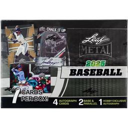 Leaf Metal 2025 Baseball - HOBBY BOX [7 Cards Per Box - 5 Autographs & 2 Base & Parallel]
