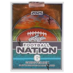 Leaf 2025 Football Nation - HOBBY BOX [6 Cards Per Box - 5 Autographs & 1 Base Card]