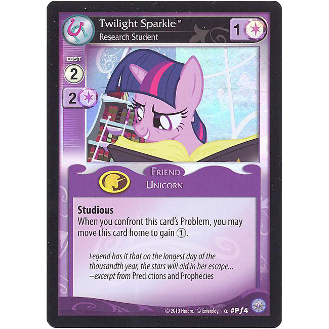 My Little Pony - Collectible Card Game - #PF4 - TWILIGHT SPARKLE - Research Stundent (Promo - holo)