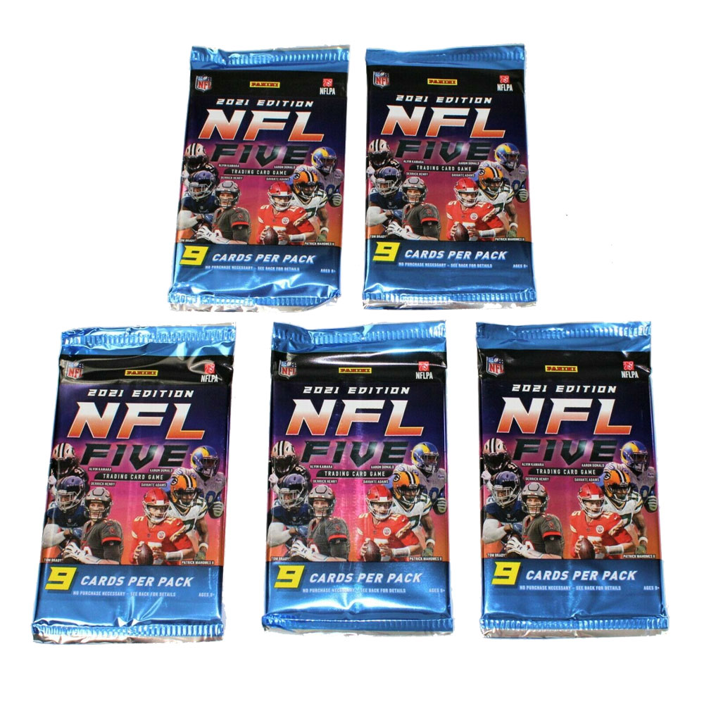 Panini - 2021 Edition NFL Five Trading Card Game - BOOSTER PACKS (5 Pack Lot)