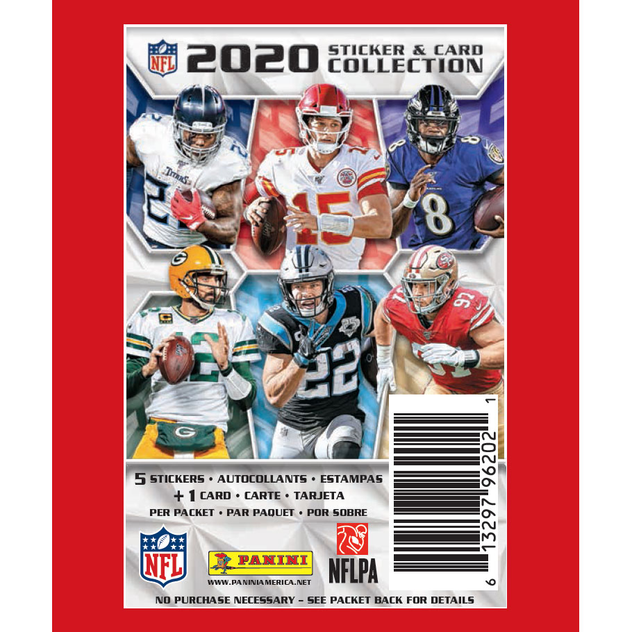 Panini - 2020 NFL Sticker Collection - PACK (5 stickers & 1 Card)