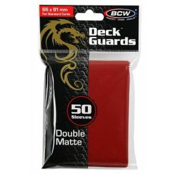 Trading Card Supplies - BCW Deck Guards - RED (Double Matte)(50 Premium Sleeves)