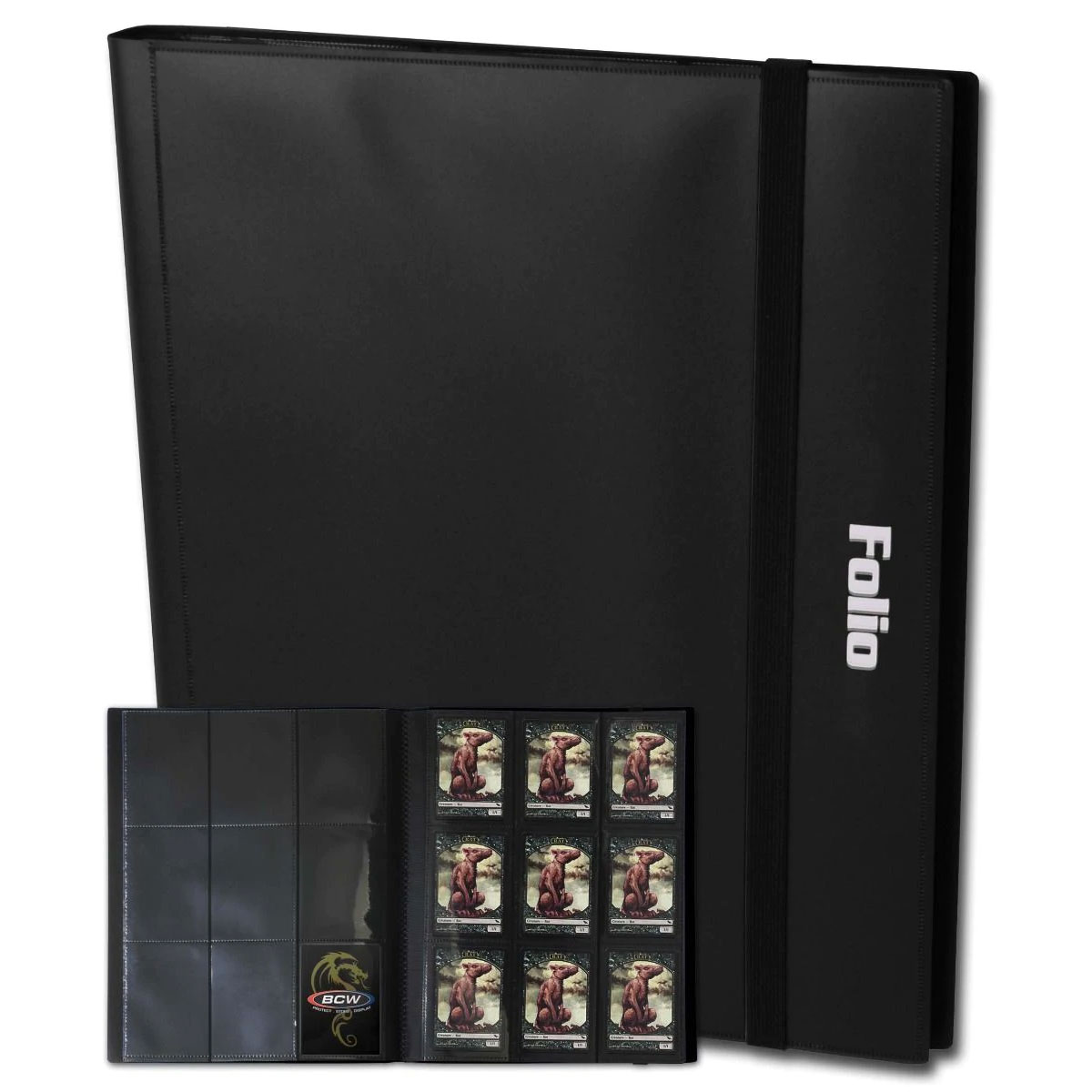 Trading Card Supplies - BCW Folio - BLACK (20 9-Pocket Double Pages)(Holds 360 Cards)