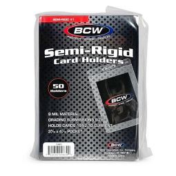 BCW Trading Card Supplies - SEMI-RIGID #1 CARD HOLDERS [1 Pack - 50 Holders Total]