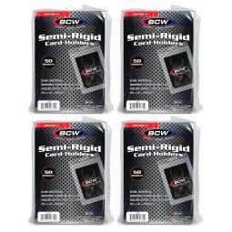 BCW Trading Card Supplies - SEMI-RIGID #1 CARD HOLDERS [4 Packs - 200 Holders Total]