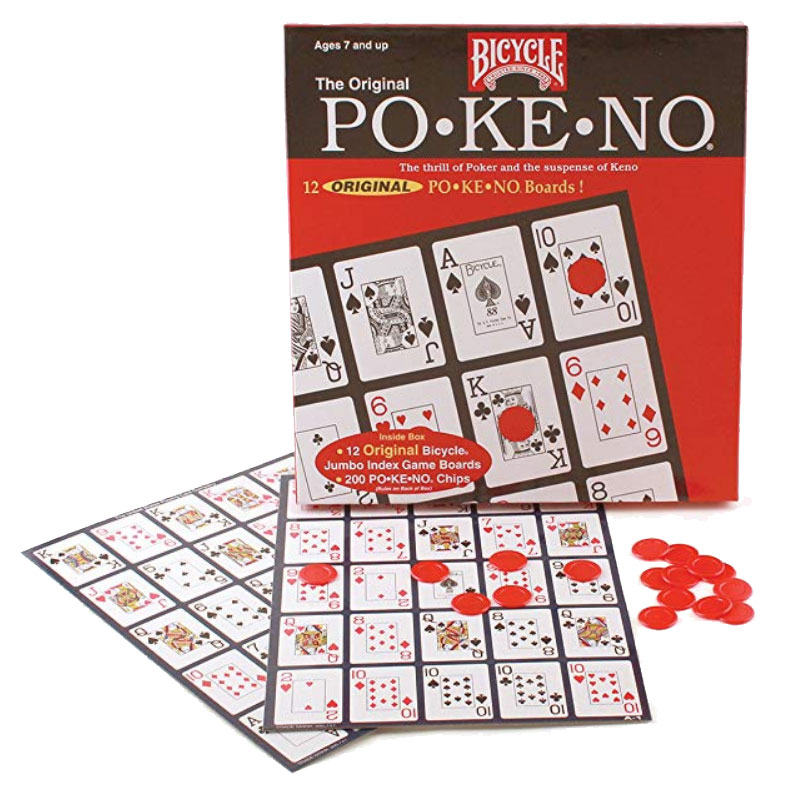 Bicycle Playing Cards Game - THE ORIGINAL POKENO (12 Boards & 200 Chips)