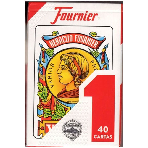 Heraclio Fournier Spanish No. 1 Playing Cards - 1 SEALED DECK (40 Cartas)(Red)