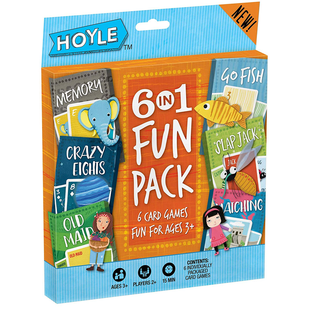 Hoyle Playing Cards Games - 6 in 1 FUN PACK (Memory, Go Fish, Old Maid, Slap Jack, Crazy Eights +1)