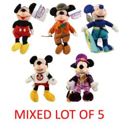 Disney Bean Bag Plush - MIXED LOT OF 5 Mickey Mouse