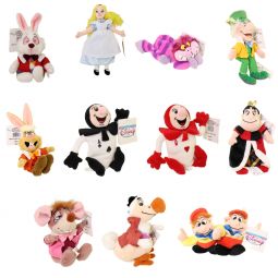 Disney Bean Bag Plush - SET OF 11 Alice in Wonderland (MAD HATTER,WHITE RABBIT,CHESHIRE CAT,ALICE+7)