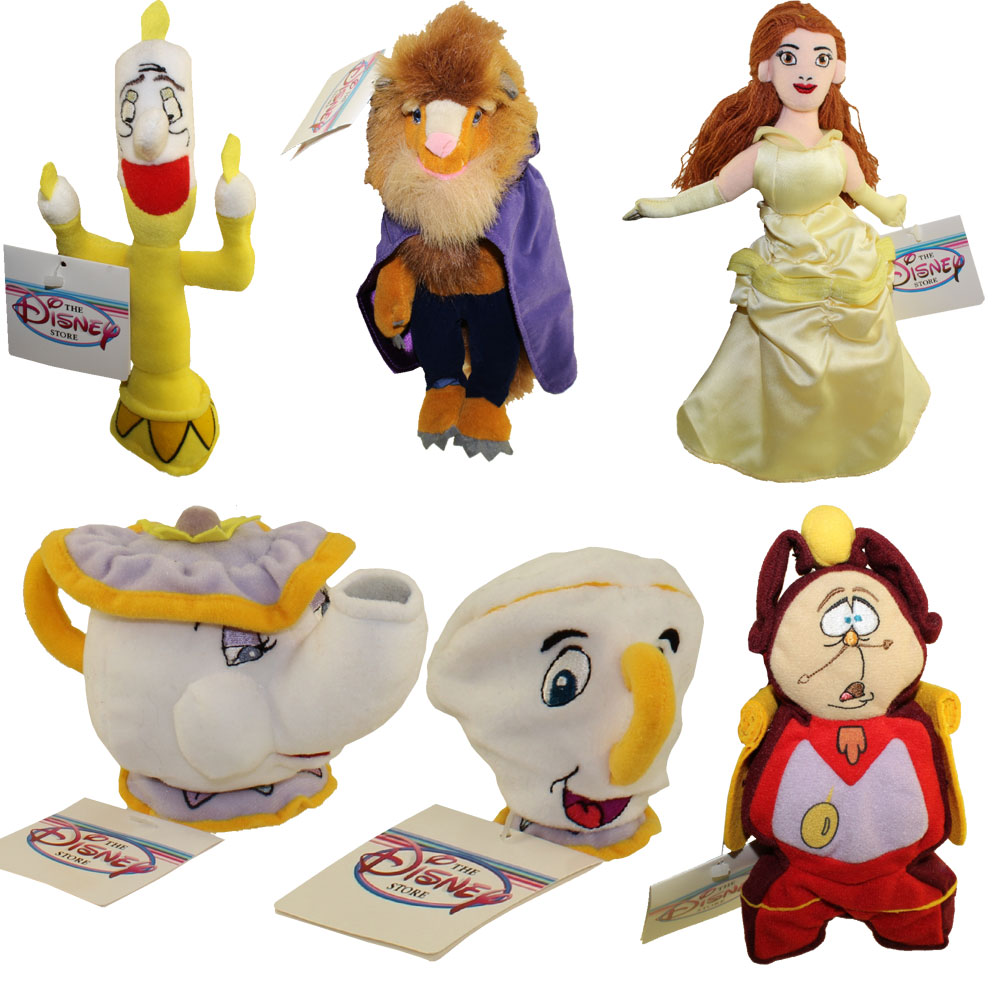 Disney Bean Bag Plush SET OF 6 Beauty and the Beast (BEAST,MRS.POTTS,BELLE+3)