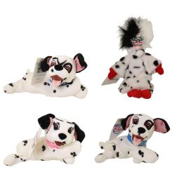 Disney Bean Bag Plush - SET OF 4 101 Dalmatians (LUCKY,JEWEL,CRUELLA+1)
