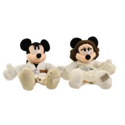 Disney Bean Bag Plushes - SET of 2 STAR WARS Mickey & Minnie Mouse (30th Anniversery) (9 inch)