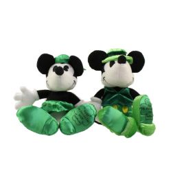 Disney Bean Bag Plushes - SET OF 2 ST. PATRICK'S DAY Mickey & Minnie Mouse (9 inch)