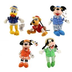 Disney Bean Bag Plushes - SET OF 5 QUARTET (Mickey, Minnie, Goofy, Donald & Pluto)