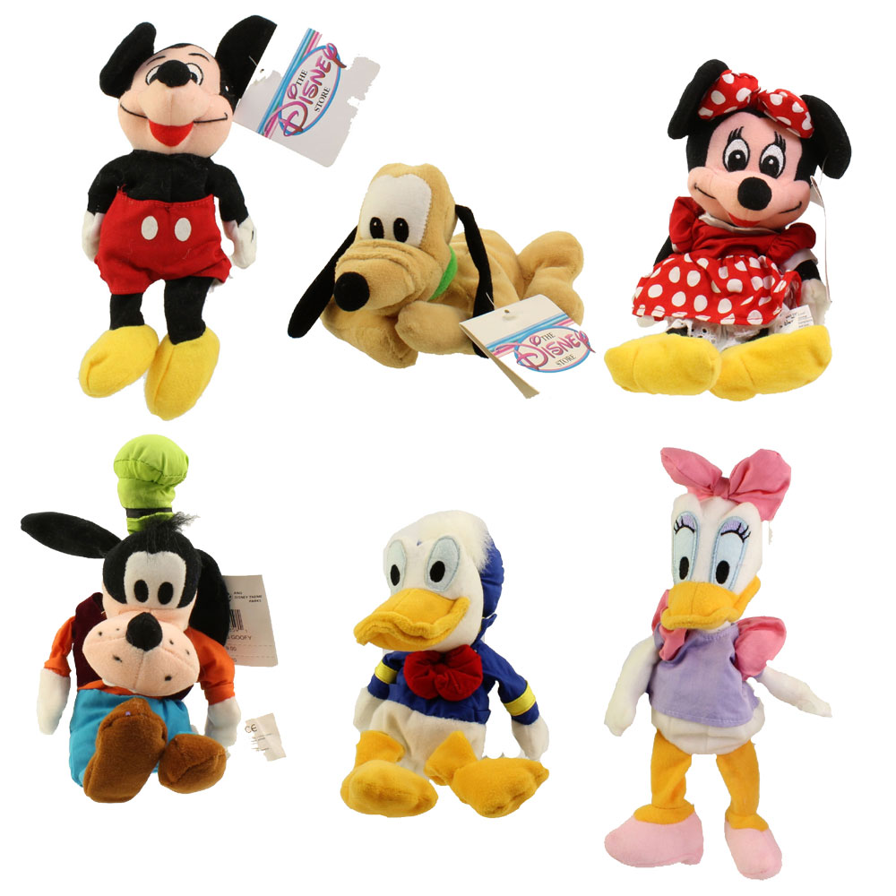 Disney Bean Bag Plushes - SET OF 6 (Mickey, Minnie, Donald, Daisy, Goofy & Pluto)