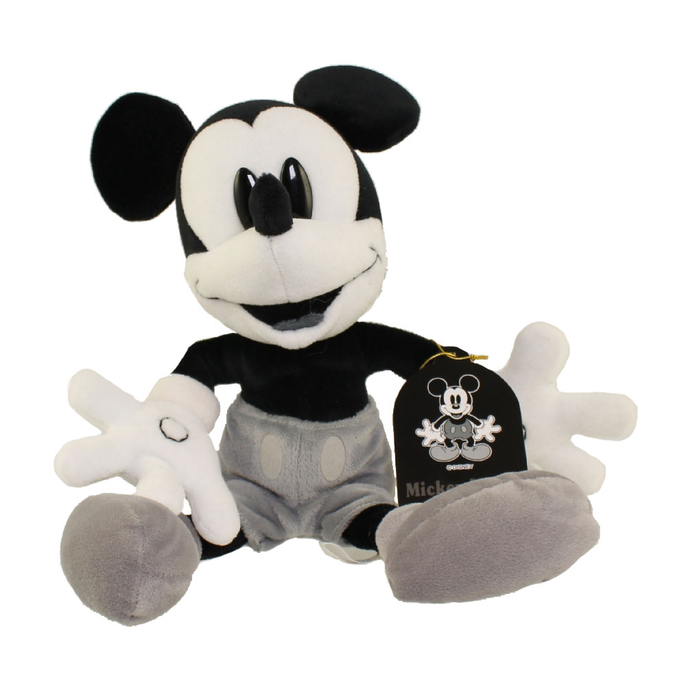 black and white mickey mouse plush
