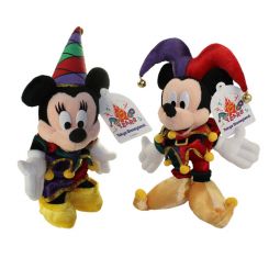 Disney Bean Bag Plush - SET OF 2 JESTERS (Tokyo Disneyland) (Mickey & Minnie Mouse) (12 inch)