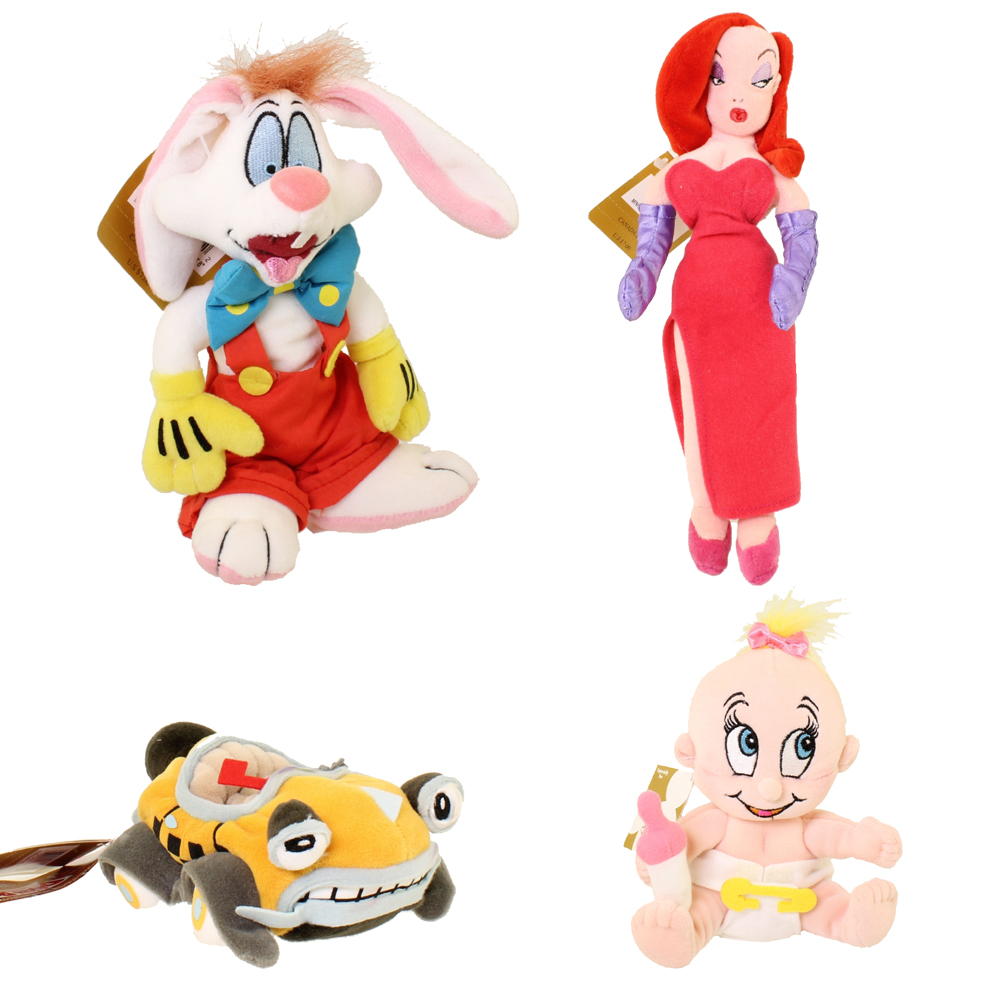 Disney Bean Bag Plush - SET OF 4 Who Framed Roger Rabbit (ROGER,JESSICA,BENNY)
