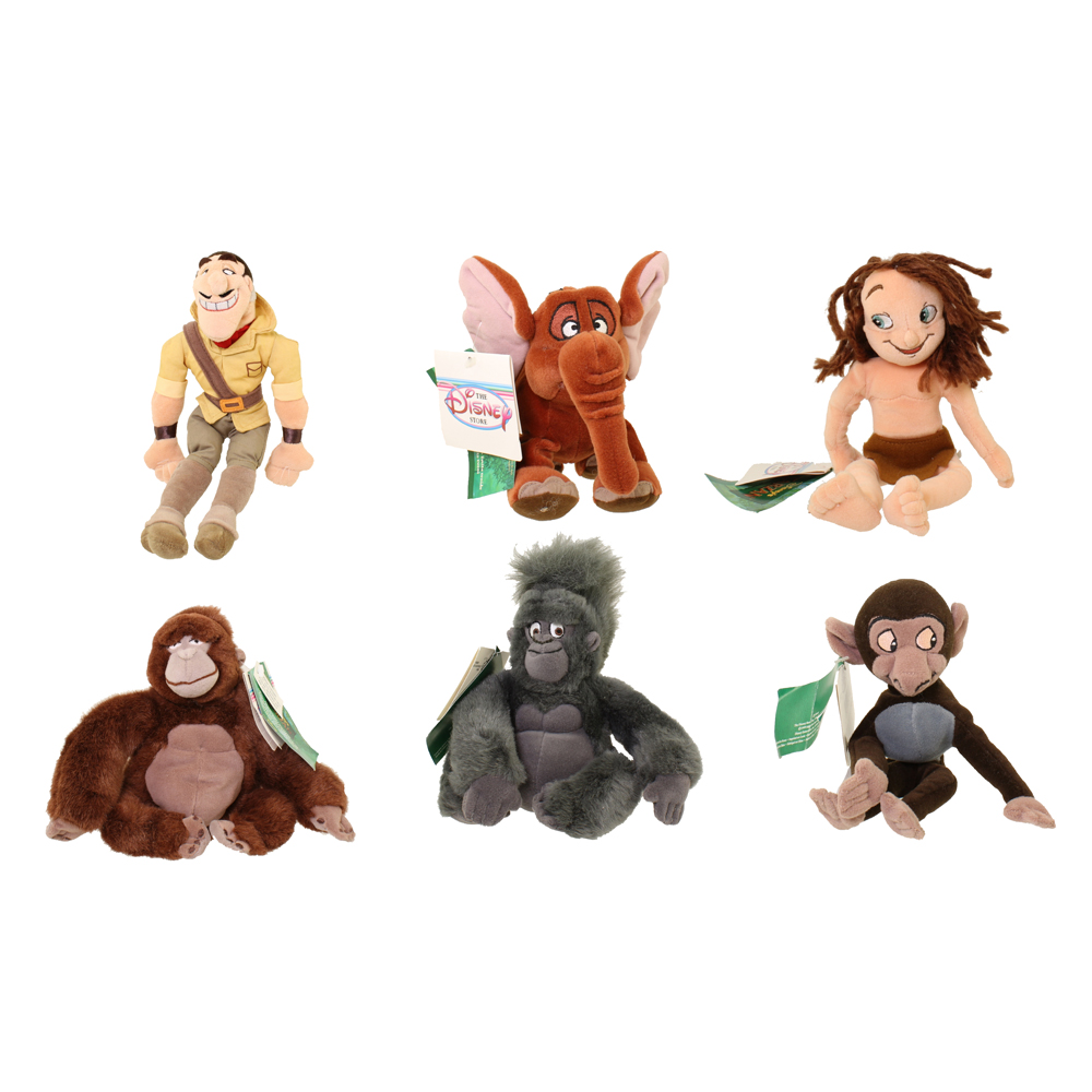 Disney Bean Bag Plush - SET OF 6 Tarzan (TERK, CLAYTON, KALA +3):   - Toys, Plush, Trading Cards, Action Figures & Games online  retail store shop sale